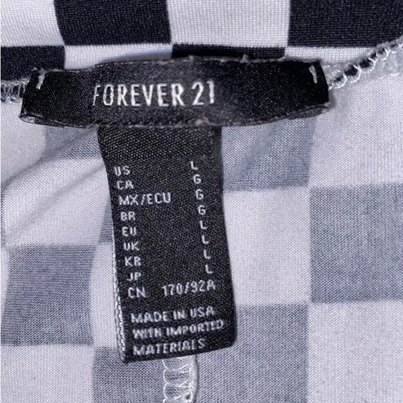 Forever 21 Black White Checkerboard Print Mini T-Shirt Dress-Size M - Picture 16 of 17